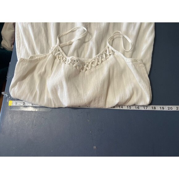 Old Navy Beachy Sundress Large Lattice Detail Event White Graduation Resort - Picture 4 of 10